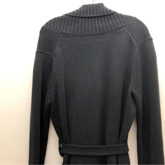 Van Heusen W Size M Long Sleeve Black Shawl Collar Open Front Cardigan Sweater - Picture 5 of 8
